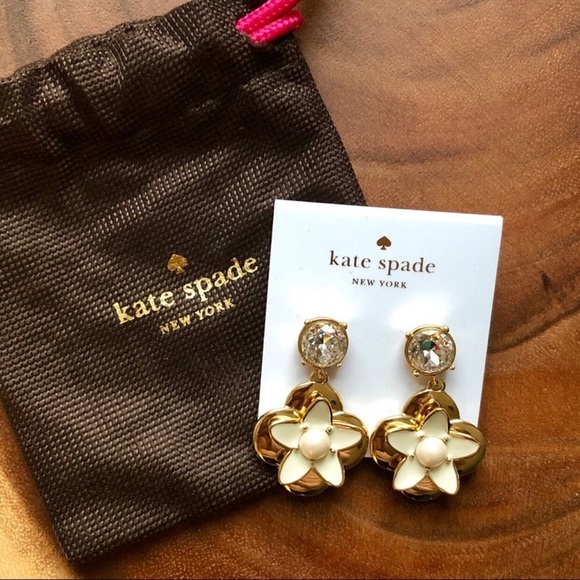 Kate Spade Flower Statement Earrings NWT - Picture 5 of 7